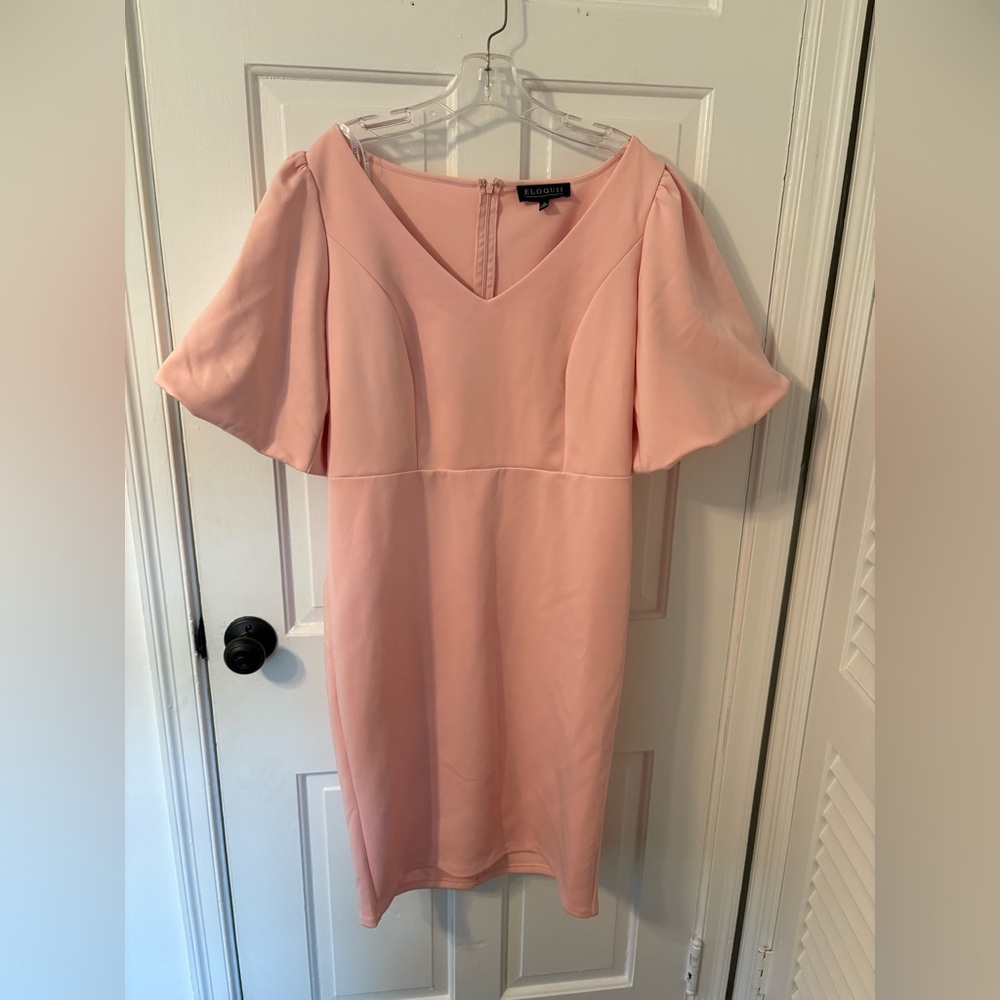 Eloquii Blush Pink Midi Dress